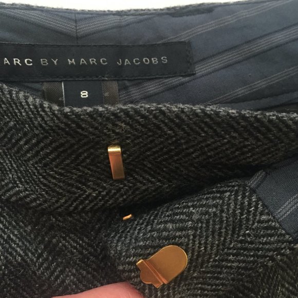 Beautiful NWT Wool Blend Trousers Flat Front Great Details CHARCOAL GRAY SZ 8 - Picture 4 of 13